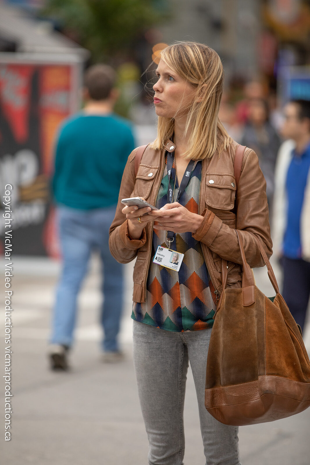 Documentary-style candid, TIFF industry attendee